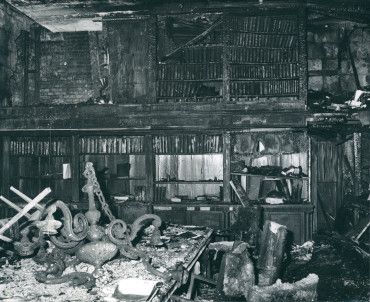 Die beim Großbrand 1979 zerstörte Bibliothek